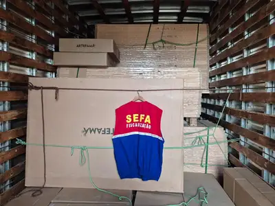 notícia: Secretaria da Fazenda (Sefa) apreende 373 portas de madeira em São Geraldo do Araguaia